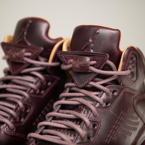 Jordan 5 Retro Premium Bordeaux M sz 8 Sneakers 881432-612 Wine Red Sneakers - Picture 3 of 10